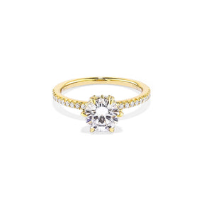 Anel Solitário Noivado Cravejado com Moissanite 1ct