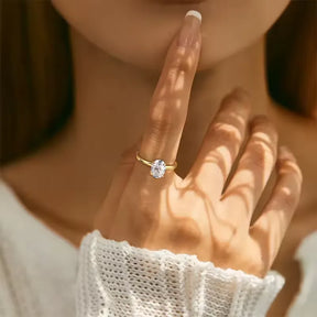 Anel Solitário Noivado com Moissanite Oval 3ct Prata 925 Lunnelé™ - foto 2