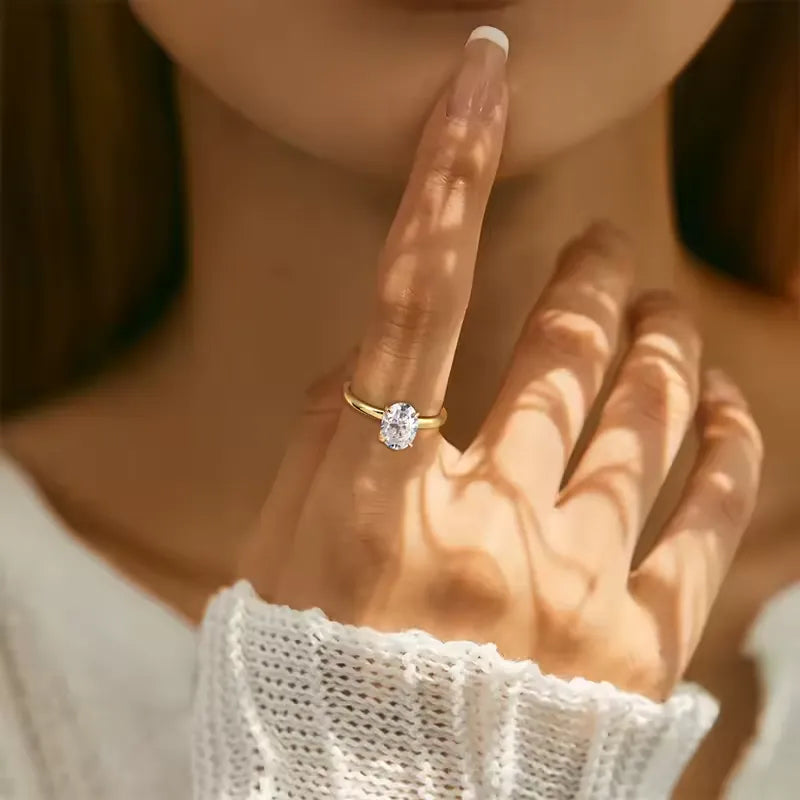 Anel Solitário Noivado com Moissanite Oval 3ct Prata 925 Lunnelé™ - foto 2