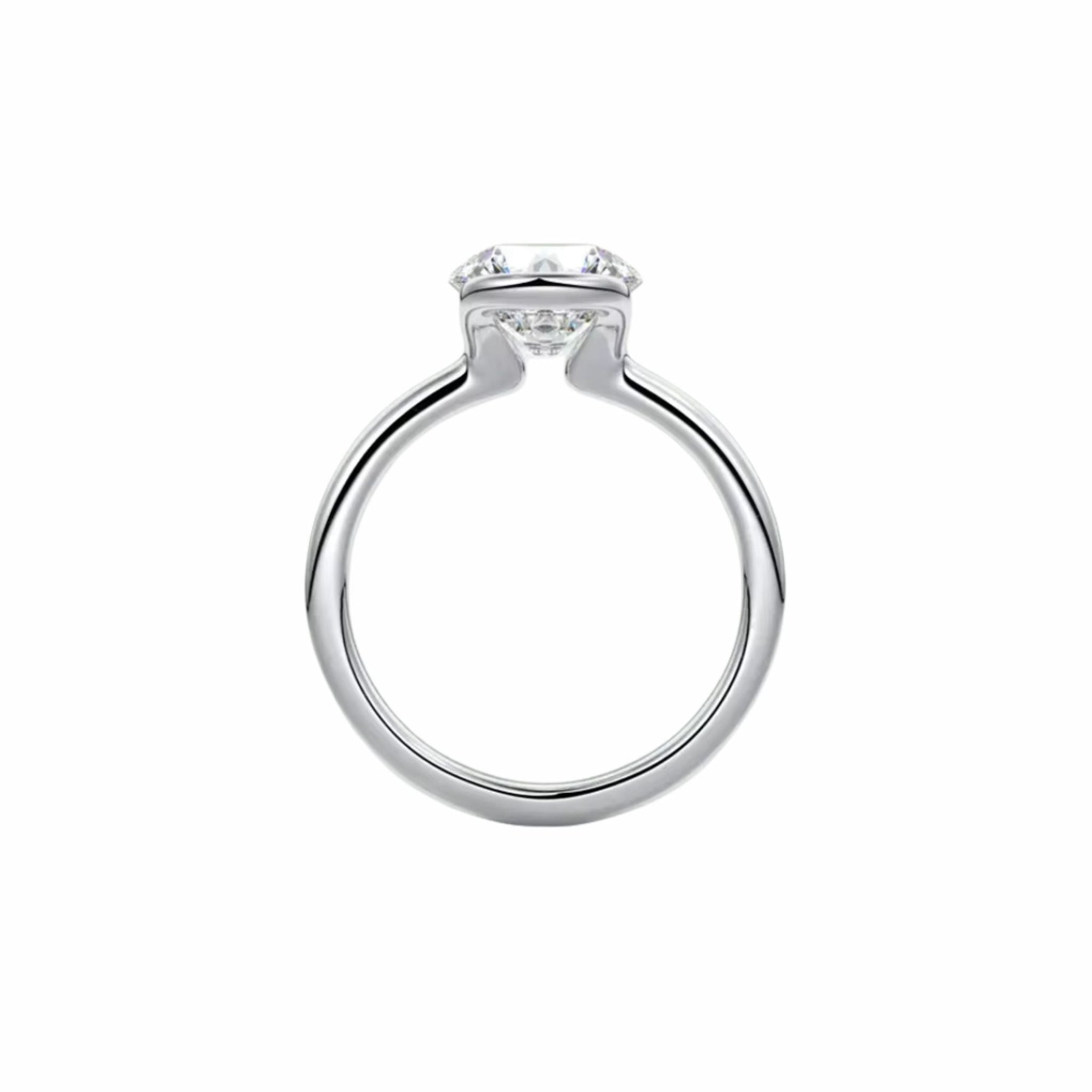 Anel Solitário em Prata 925 com Moissanite 1ct Lunnelé™ - foto 3