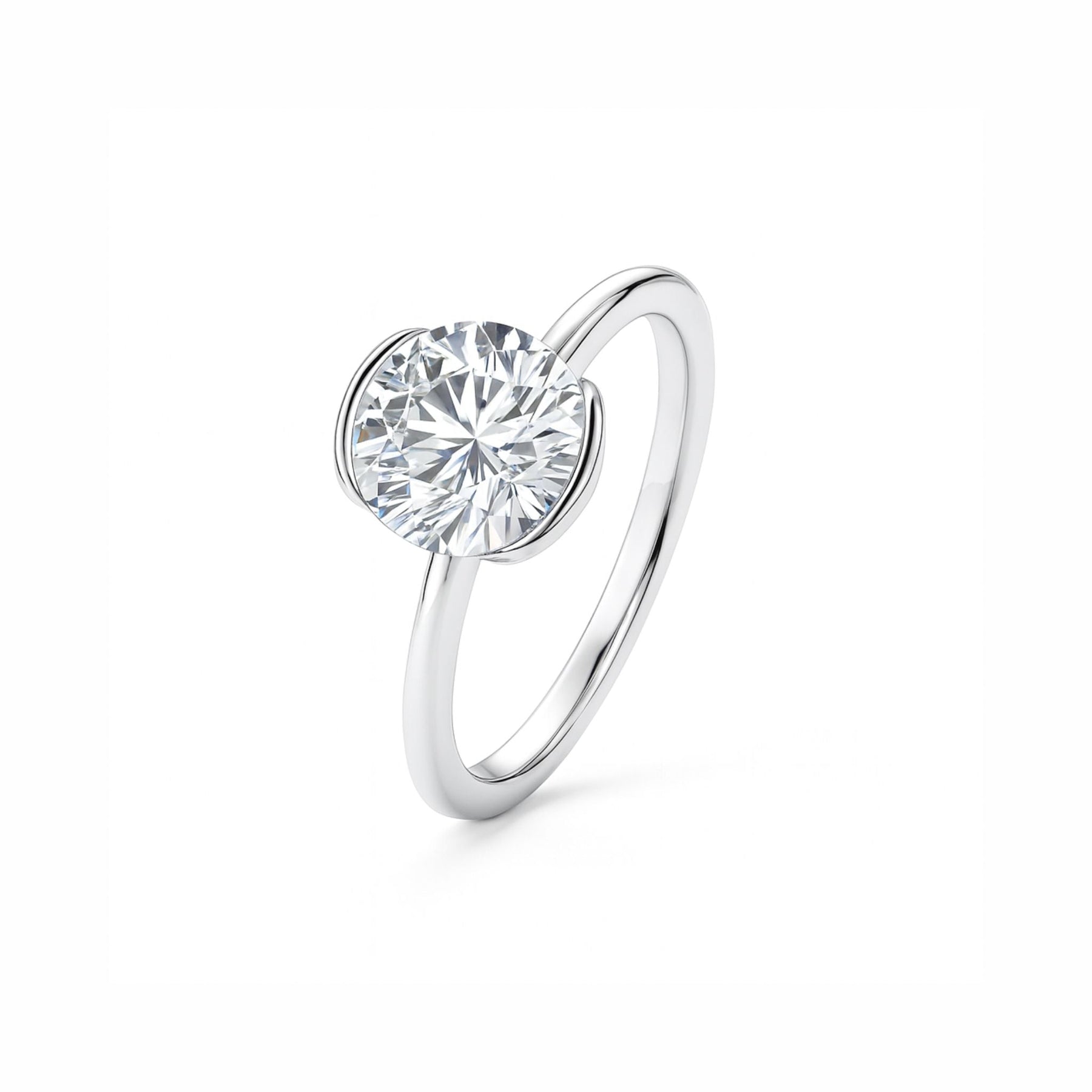 Anel Solitário em Prata 925 com Moissanite 1ct Lunnelé™