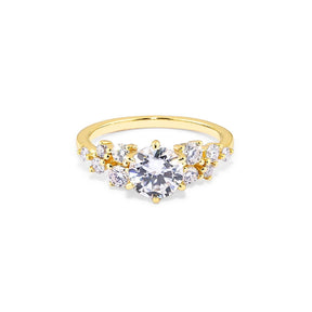 Anel Floral Cravejado Moissanite 1ct Prata 925 Lunnelé™