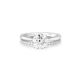 Anel Noivado com Meia Aliança Moissanite 2ct