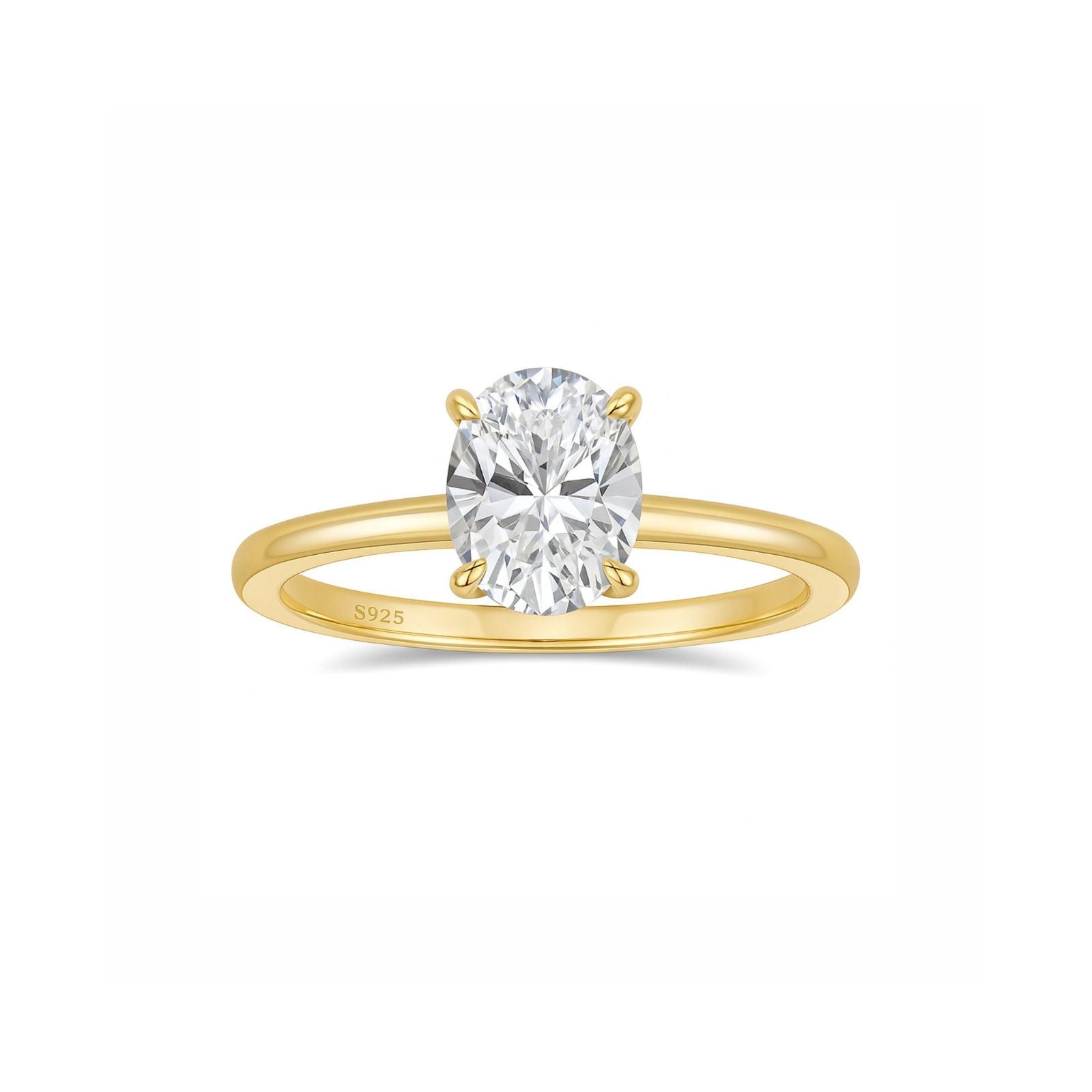 Anel Solitário Noivado Oval 3ct Prata 925 Lunnelé™