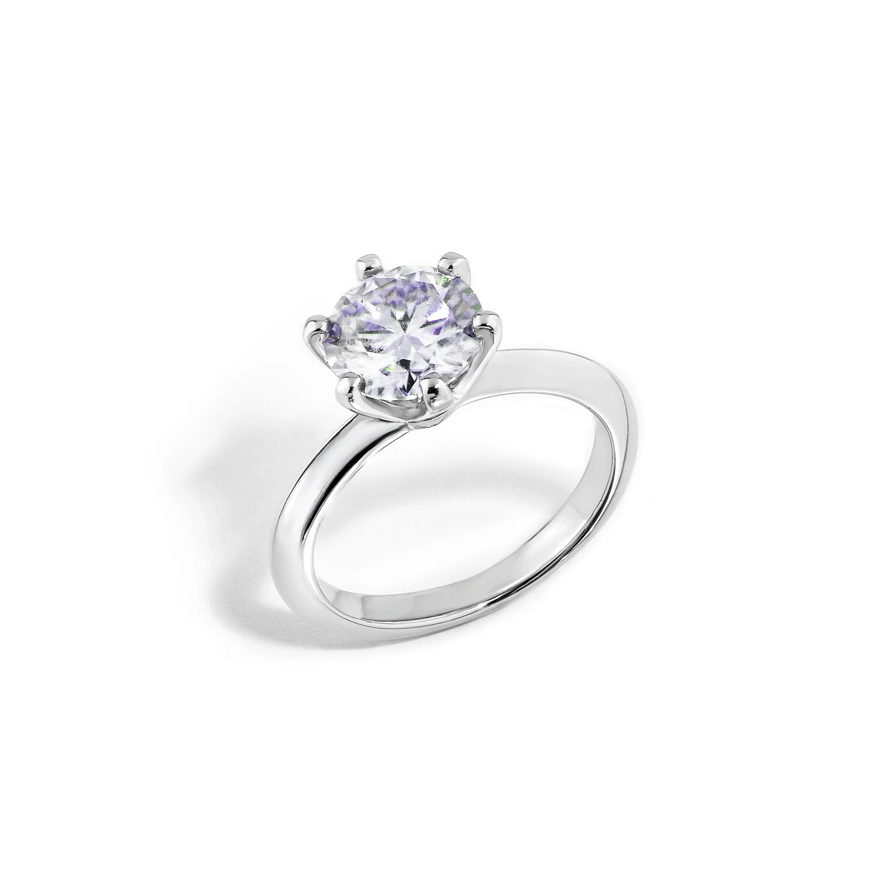 Anel Solitário Clássico Prata 925 com Moissanite 2ct Lunnelé™ - foto 2