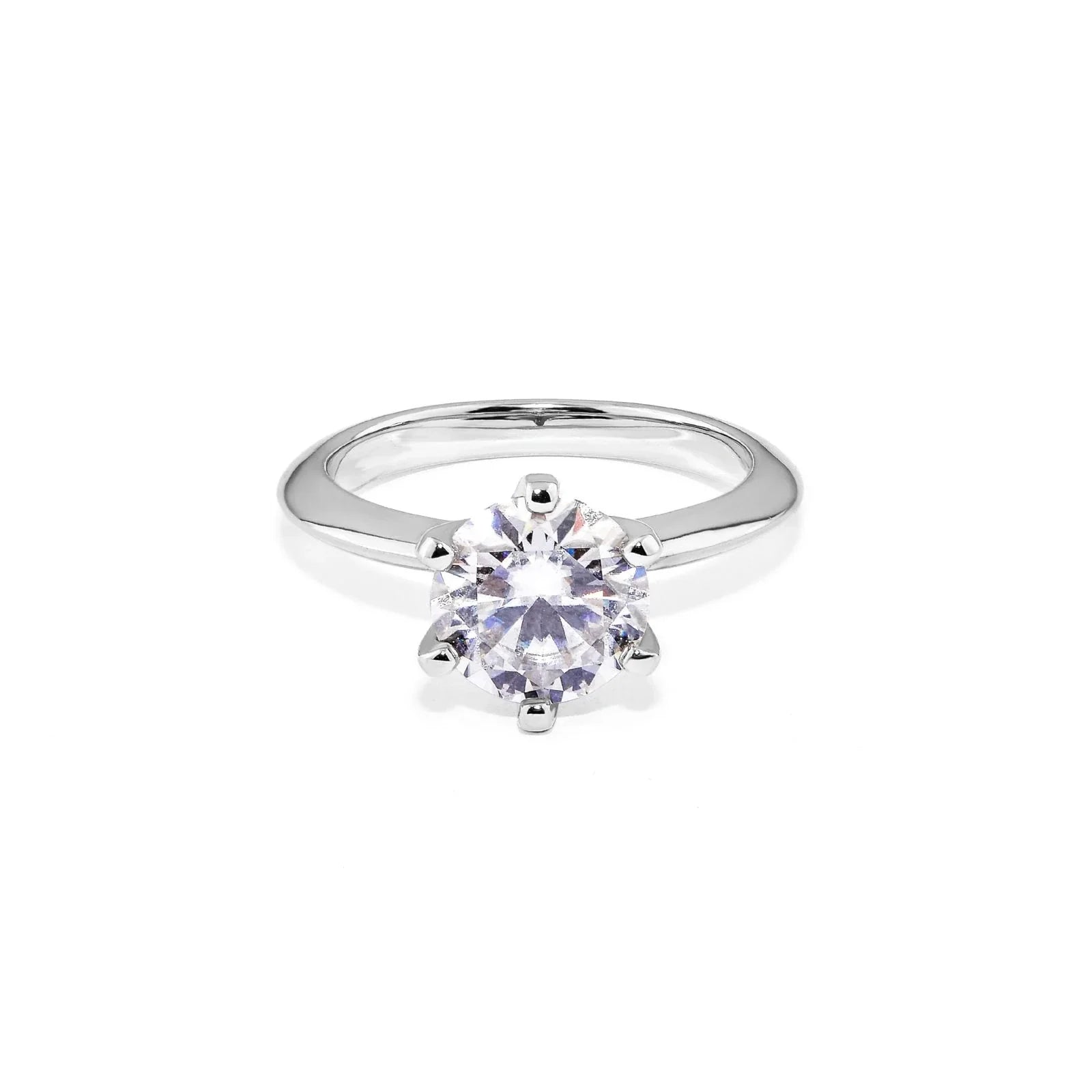 Anel Solitário Clássico Prata 925 com Moissanite 2ct Lunnelé™
