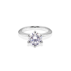 Anel Solitário Clássico Prata 925 com Moissanite 2ct Lunnelé™