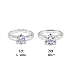 Anel Solitário Clássico Prata 925 com Moissanite 2ct Lunnelé™ - foto 4