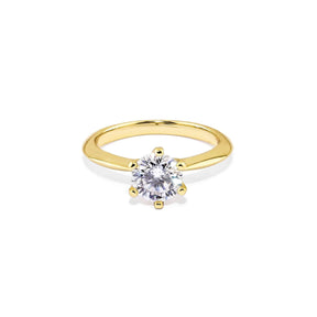 Anel Solitário Clássico com Moissanite 1ct Prata 925 Lunnelé™