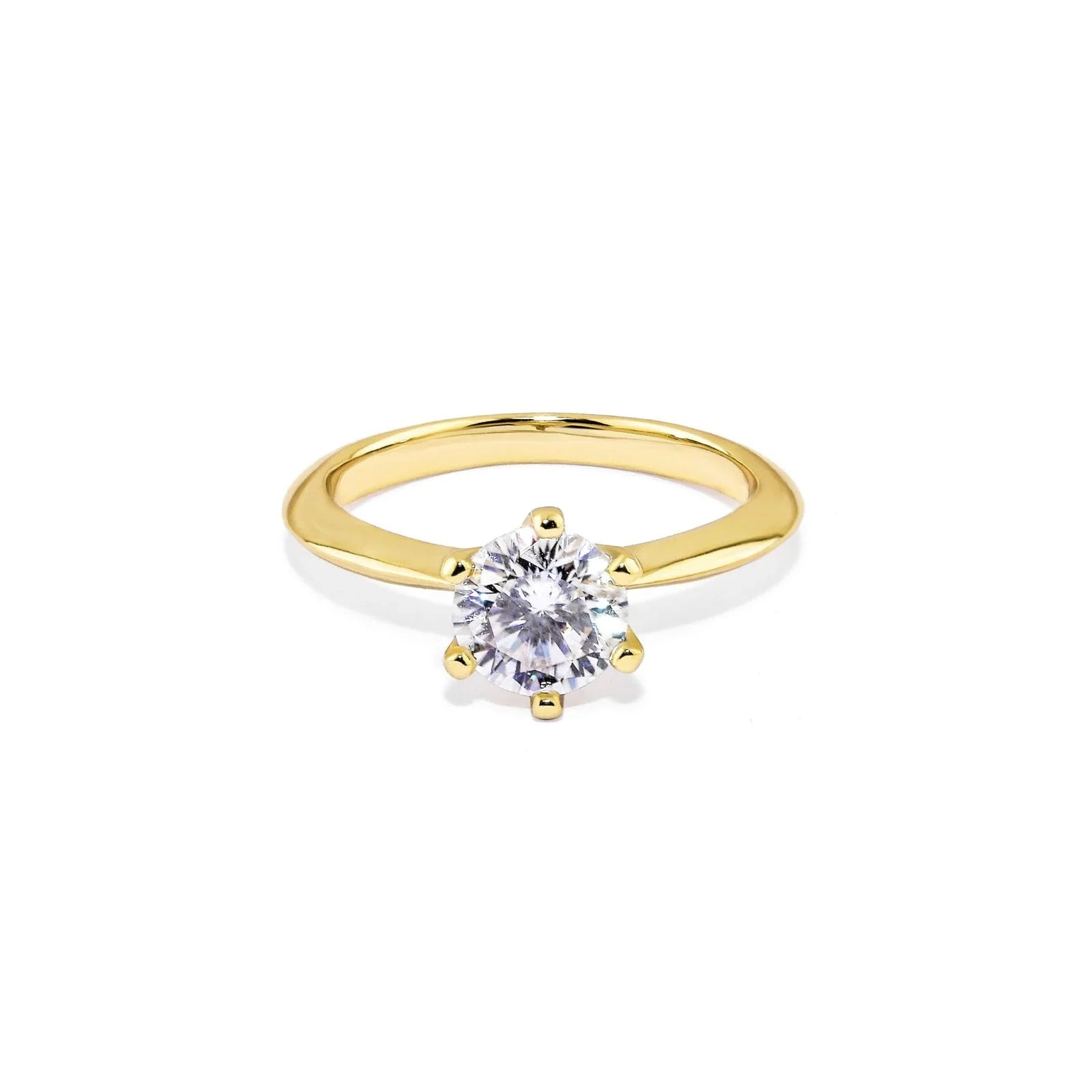 Anel Solitário Clássico com Moissanite 1ct Prata 925 Lunnelé™