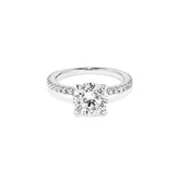 Anel Solitário Noivado Cravejado em Prata 925 com Moissanite 2ct Lunnelé™