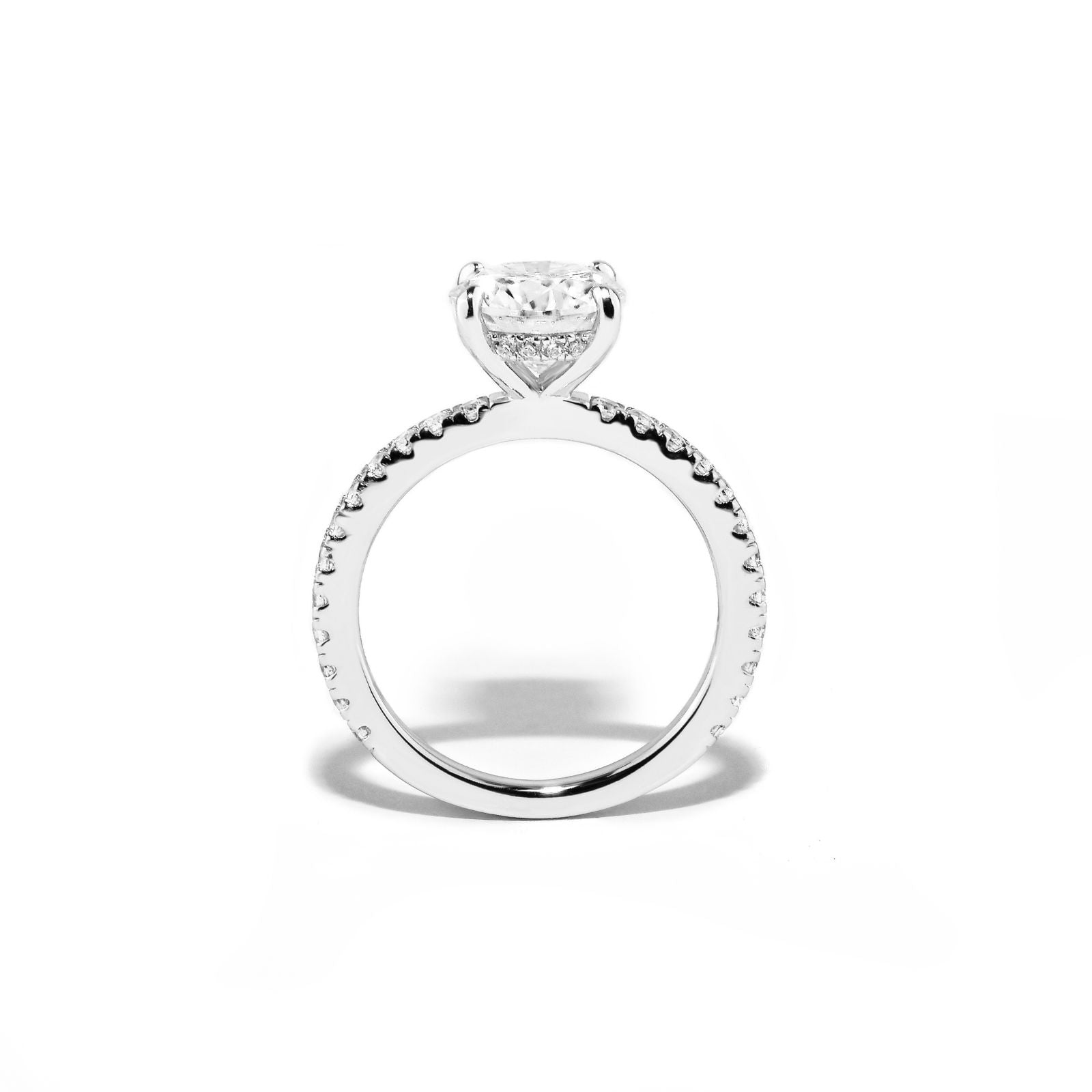 Anel Solitário Noivado Cravejado em Prata 925 com Moissanite 2ct Lunnelé™ - foto 2