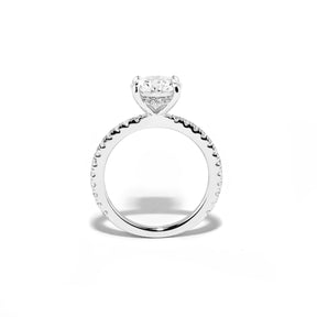 Anel Solitário Noivado Cravejado em Prata 925 com Moissanite 2ct Lunnelé™ - foto 2