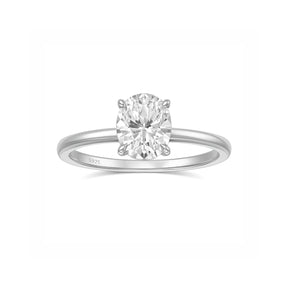 Anel Solitário Noivado em Prata 925 Oval 3ct Lunnelé™
