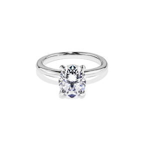 Anel Solitário com Moissanite Oval 2ct Prata 925 Lunnelé™