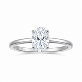 Anel Solitário Oval 2ct em Prata 925 | Lunnelé™