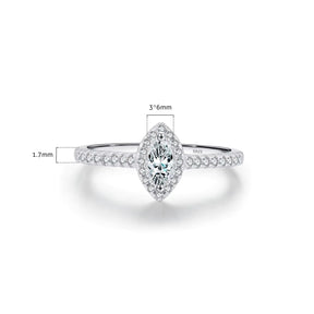 Anel de Noivado Halo Marquise em Prata 925 Lunnelé™ - foto 3
