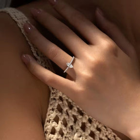 Anel de Noivado Marquise em Prata 925 com Moissanite 0,5ct Lunnelé™ - foto 2