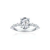 Anel de Noivado com Moissanite Oval 2ct Prata 925 Lunnelé™ - foto 5