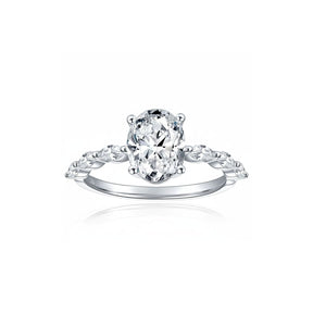 Anel de Noivado com Moissanite Oval 2ct Prata 925 Lunnelé™ - foto 5