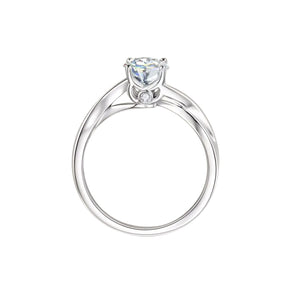 Anel de Noivado Trançado Infinito Prata 925 Moissanite 1ct Lunnelé™ - foto 2