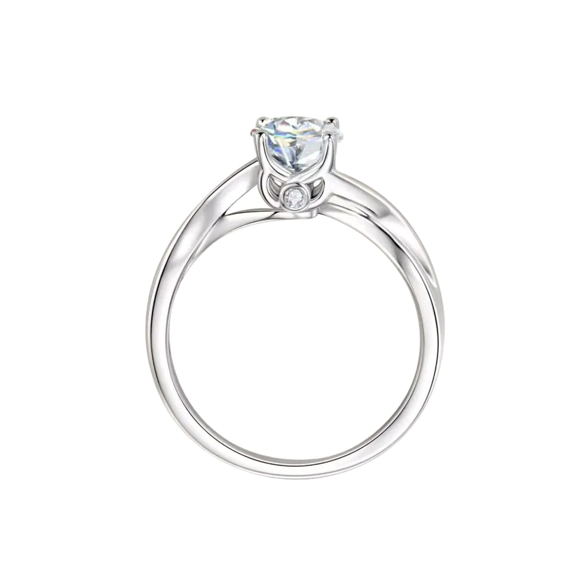 Anel de Noivado Trançado Infinito Prata 925 Moissanite 1ct Lunnelé™ - foto 2
