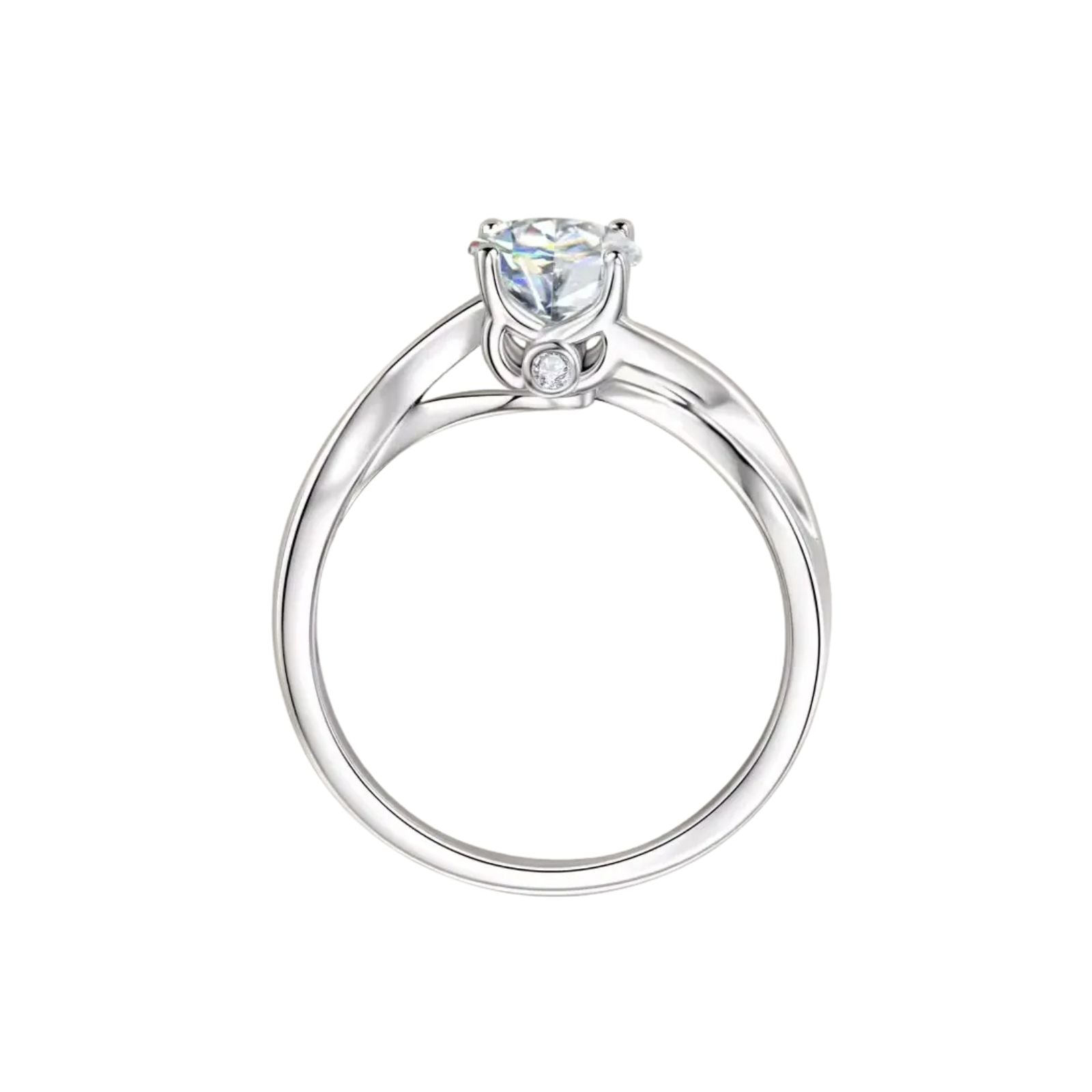 Anel de Noivado Trançado Infinito Prata 925 Moissanite 1ct Lunnelé™ - foto 2