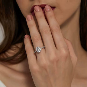 Anel de Noivado com Moissanite Oval 2ct Prata 925 Lunnelé™ - foto 3