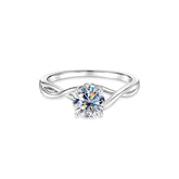 Anel de Noivado Trançado Infinito Prata 925 Moissanite 1ct Lunnelé™