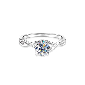 Anel de Noivado Trançado Infinito Prata 925 Moissanite 1ct Lunnelé™