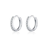 Brinco Argola Cravejada em Prata 925 com Moissanite Lunnelé™