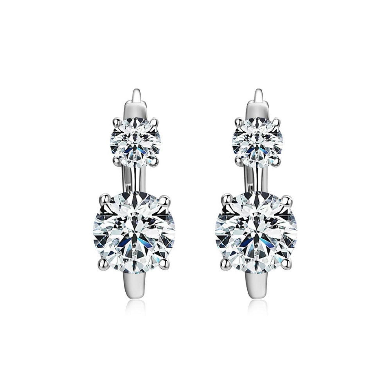 Brinco Argola com Dupla Moissanite