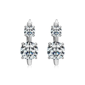 Brinco Argola com Dupla Moissanite