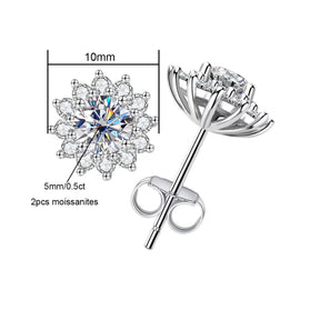 Brinco Flor Moissanite 1ct Prata 925 Lunnelé™ - foto 3