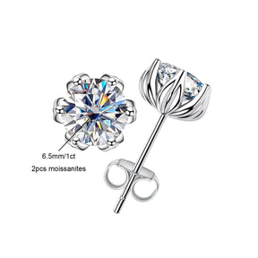 Brinco Solitário Flor Moissanite 1ct Prata 925 Lunnelé™ - foto 4