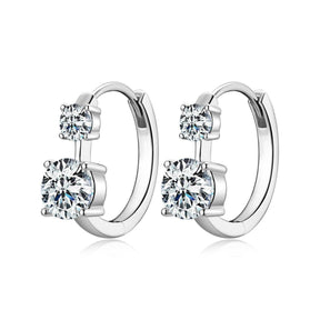 Brinco Argola com Dupla Moissanite