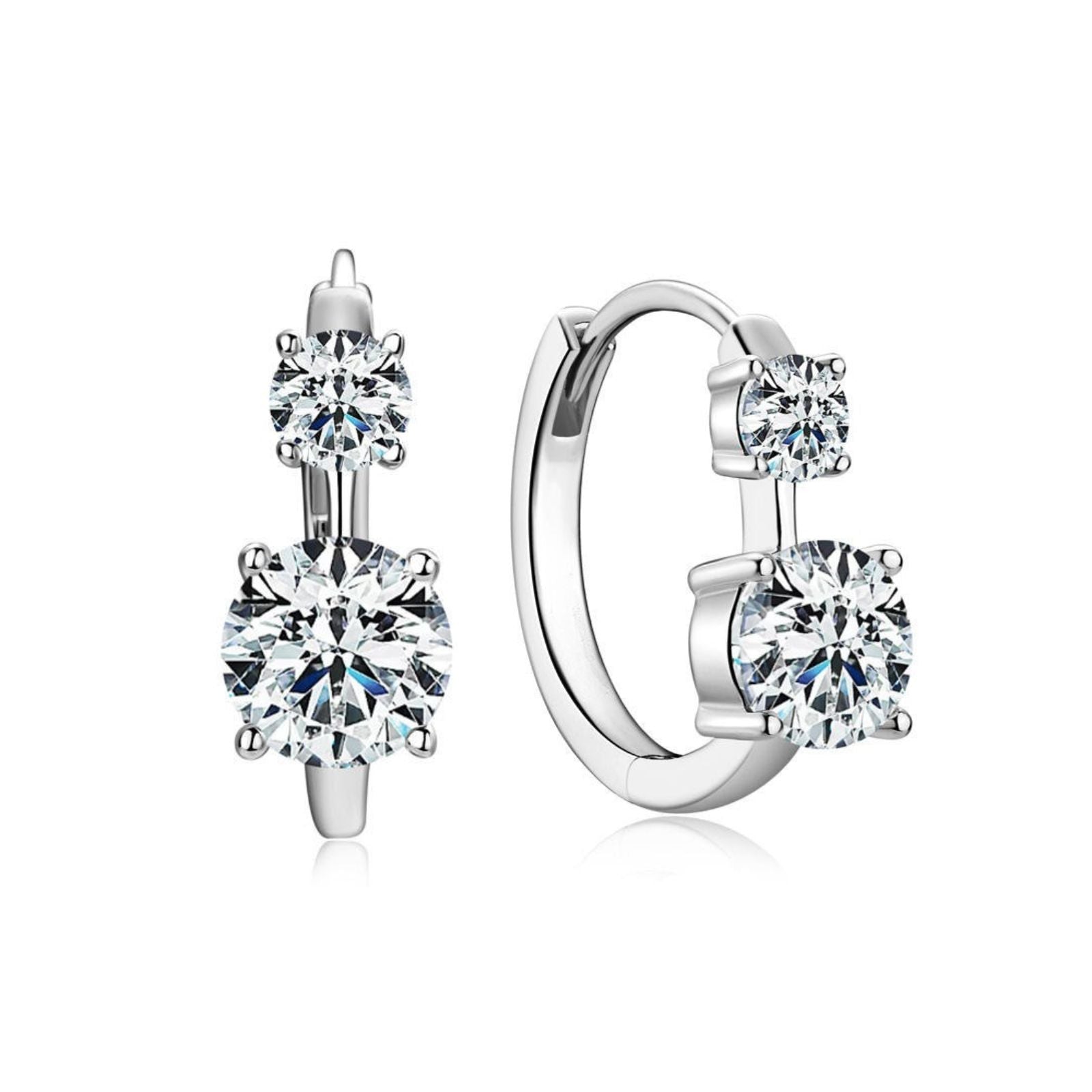 Brinco Argola com Dupla Moissanite