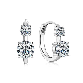 Brinco Argola com Dupla Moissanite