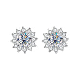 Brinco Flor Moissanite 1ct Prata 925 Lunnelé™