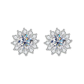 Brinco Flor Moissanite 1ct Prata 925 Lunnelé™