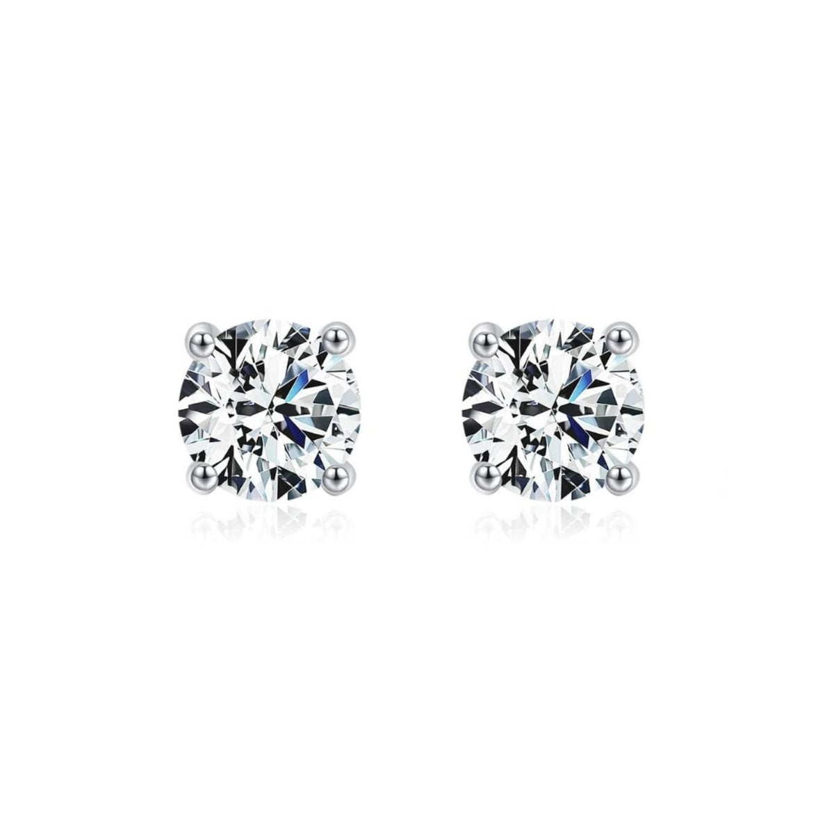 Brinco Solitário Clássico Moissanite 1ct Prata 925 Lunnelé™