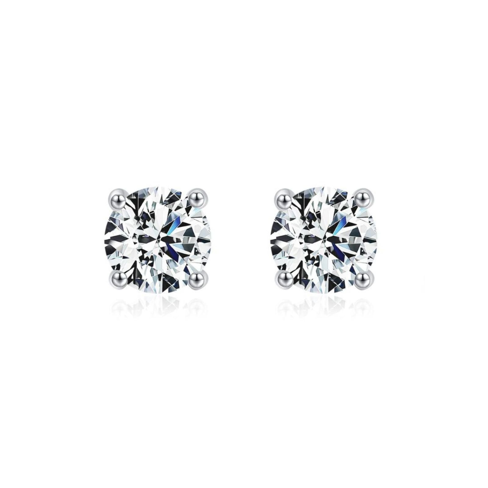 Brinco Solitário Clássico Moissanite 1ct Prata 925 Lunnelé™