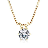 Colar Ponto de Luz Banhado a Ouro Amarelo Moissanite 1ct Prata 925 Lunnelé™