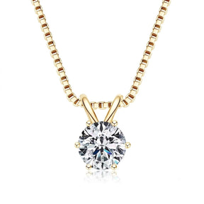 Colar Ponto de Luz Banhado a Ouro Amarelo Moissanite 1ct Prata 925 Lunnelé™