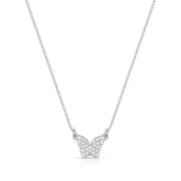 Colar Borboleta Cravejada Prata 925