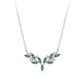 Colar Folhas Verdes Prata 925