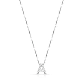 Colar Letra Inicial Cravejada Prata 925
