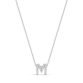 Colar Letra Inicial Cravejada Prata 925