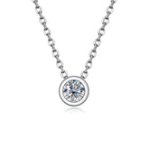 Colar Minimalista em Prata 925 Ponto de Luz Moissanite 0,3ct Lunnelé™