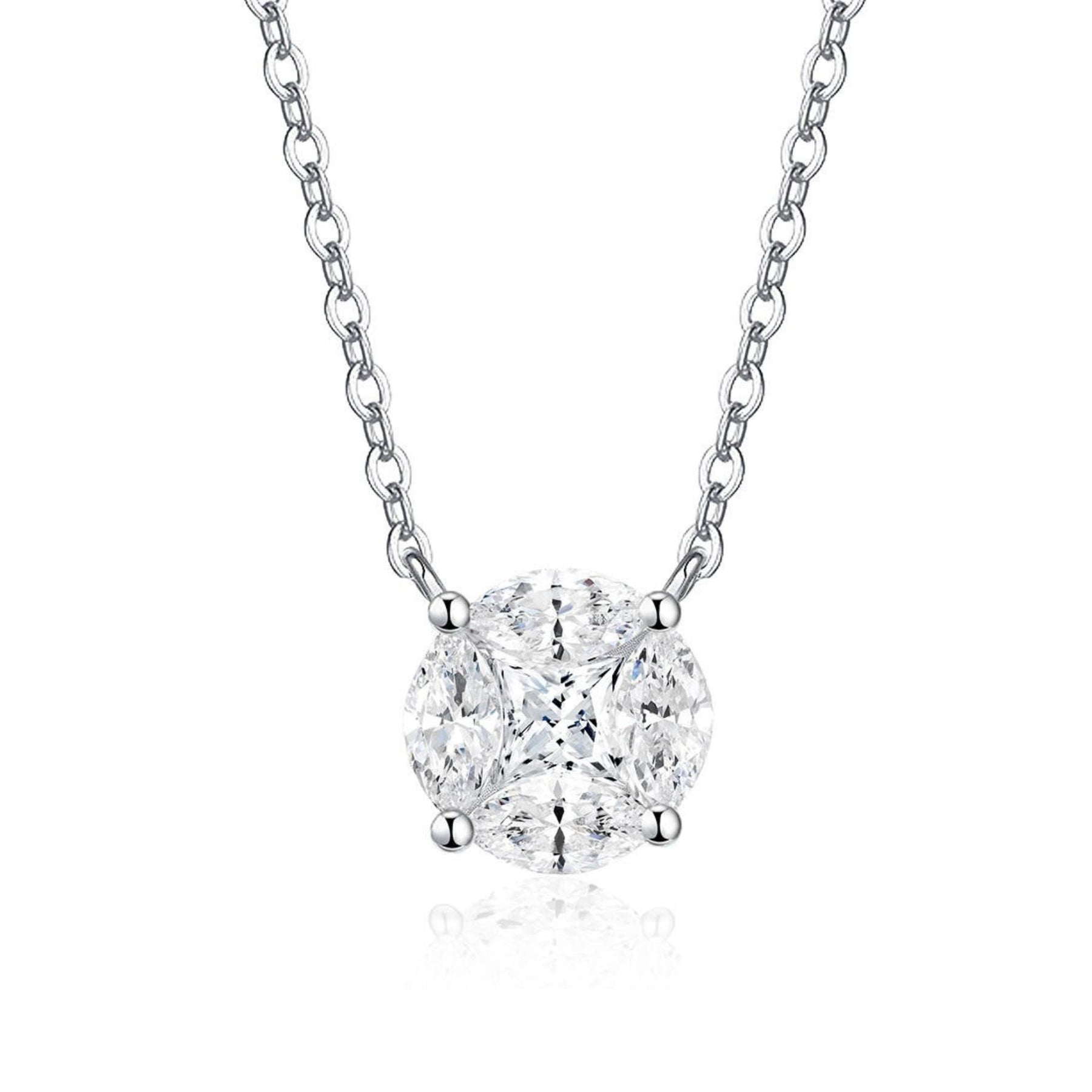 Colar Ponto de Luz Pie Cut com Moissanite 1ct